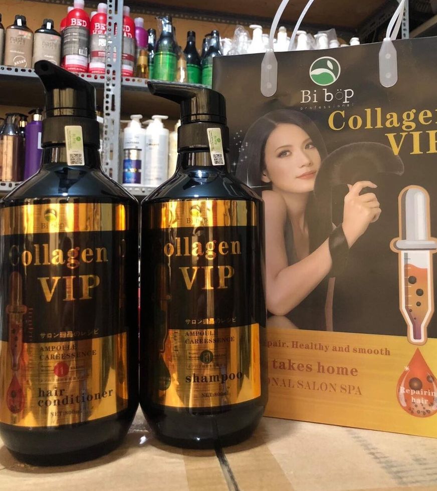Dầu Gội Xả Kích Thích Mọc Tóc Bibop Collagen VIP Chính hãng 800ml