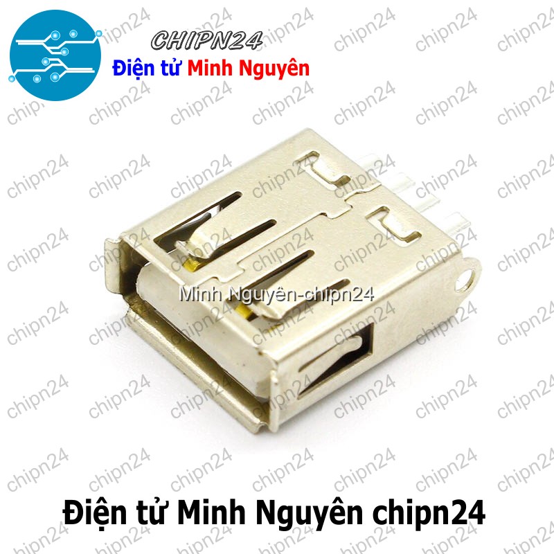 [3 cái] (Q54) Đầu+Vỏ nhựa USB A Cái (Đầu Jack USB hàn dây) - HH001361