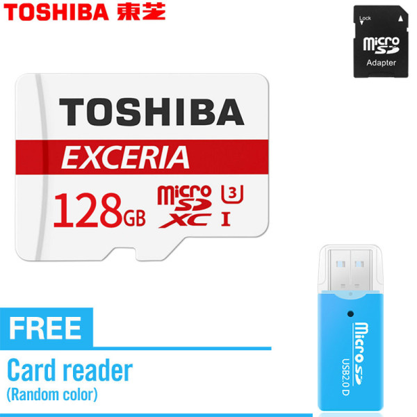Toshiba 128GB với Bộ điều hợp Thẻ nhớ microSD Class 10 Thẻ nhớ thẻ nhớ micro SD để ghi video 4K Đọc 90MB / s