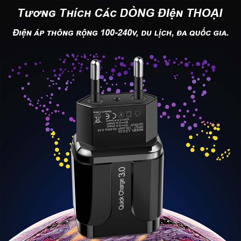 Củ sạc nhanh 20W tự động điều chỉnh dòng điện an toàn hơn phù hợp cho cả Androi và IOS, Bộ sạc nhanh nhỏ gọn sạc nhanh tốc độ cao cổng USB chip xử lý thông minh, Cốc sạc tiêu chuẩn, Dock sac nhanh hàng loại tốt sạc ổn định