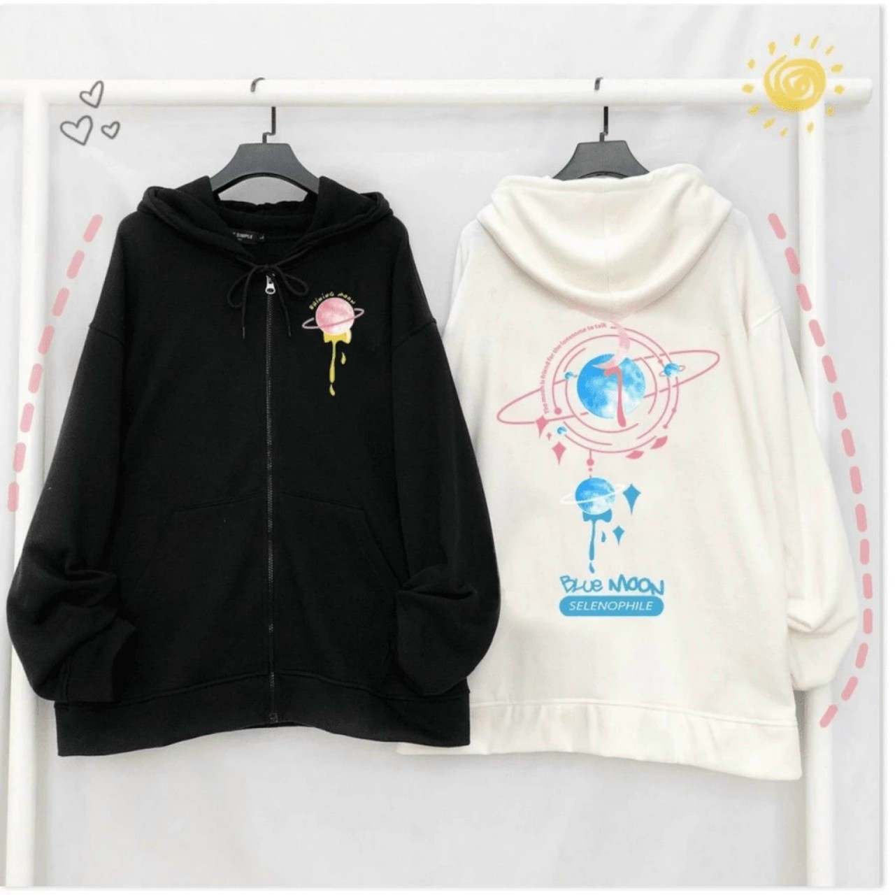 Áo hoodie cặp đôi nam nữ vải nỉ ngoại cao cấp-trang shop girl