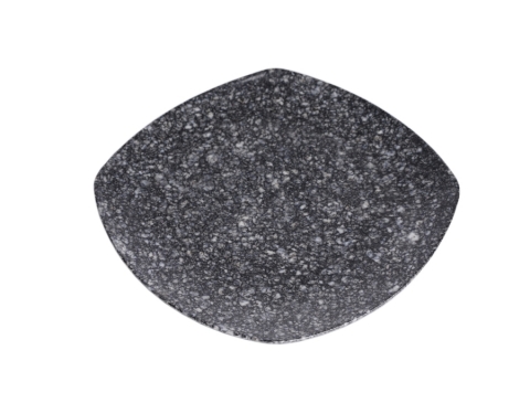 Dĩa Nhựa Melamine Vuông Vân Đá Đen/Xanh