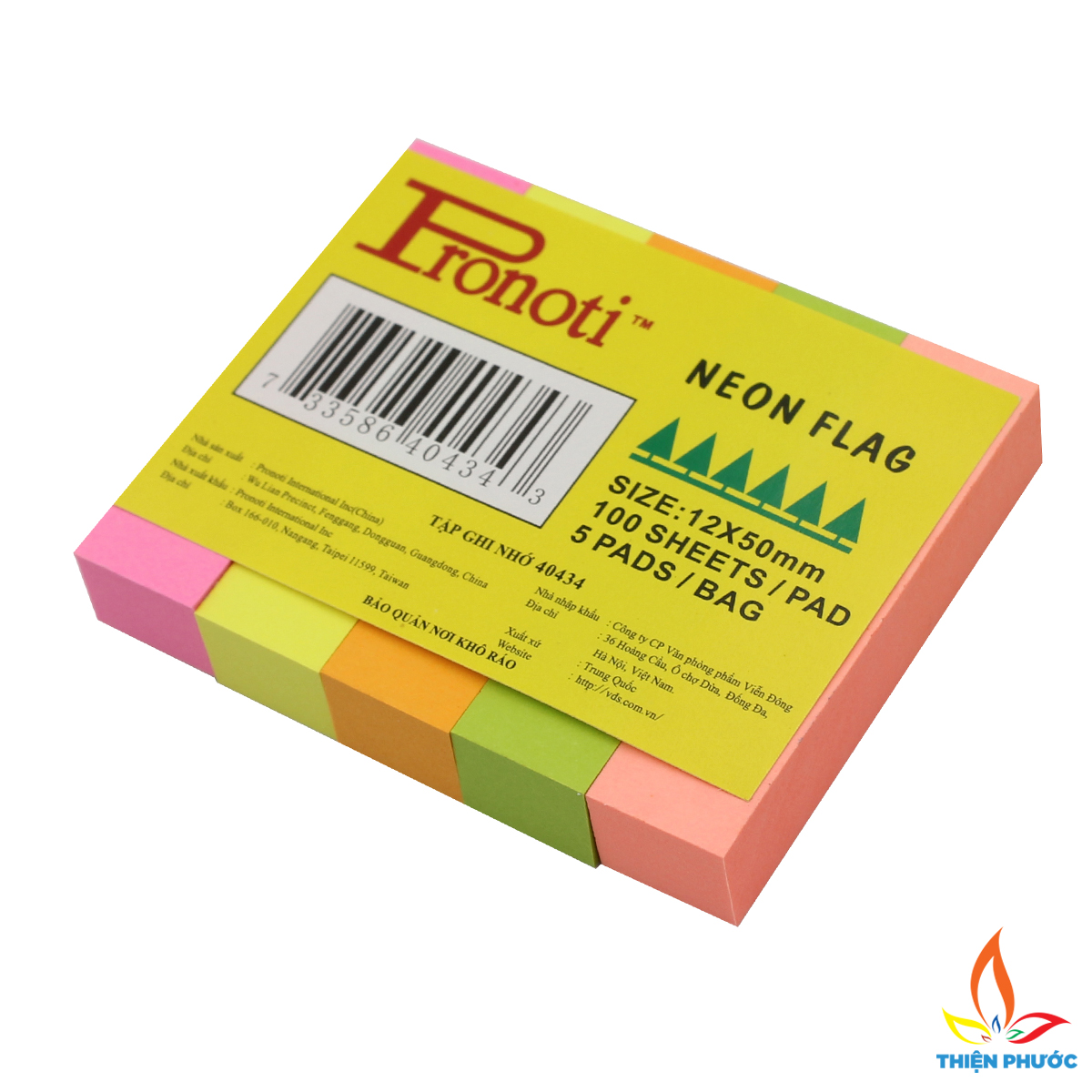 Giấy note ghi chú 4 màu- 5 màu giấy Pronoti SUKADO