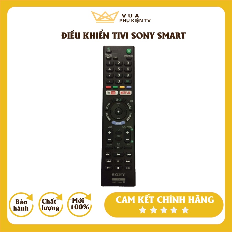 Bảng giá [FREE SHIP- CHÍNH HÃNG]Remote điều khiển tivi Sony smart chính hãng màu đen RMT- TX300P dùng được cho tất cả tivi Sony không cần cài đặt phím bấm nhạy, phân phối bởi Vua Phụ Kiện TV