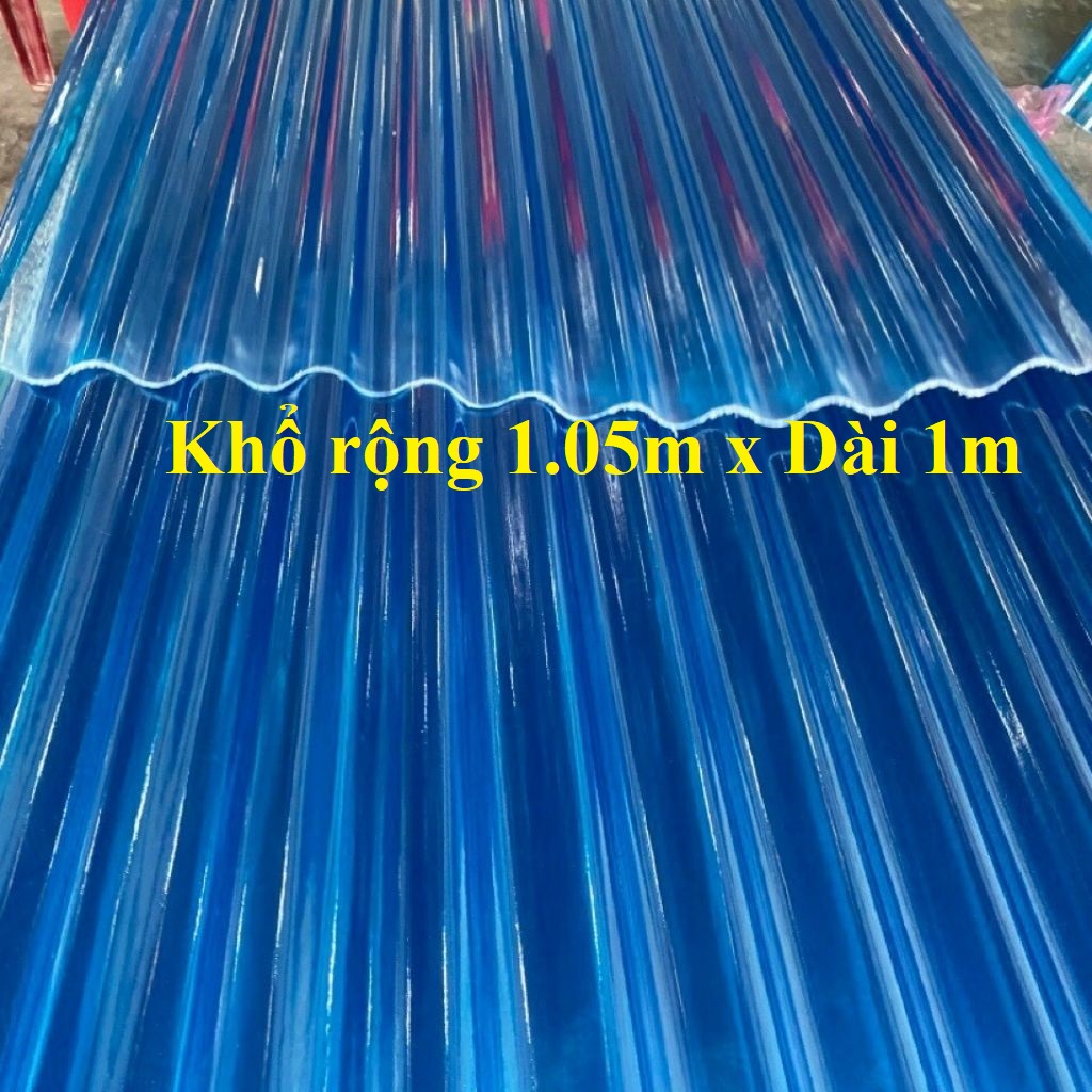 Tấm tôn nhựa sóng màu Xanh lấy ánh sáng mái nhà, che nắng che mưa chất lượng, tôn nhựa lấy ánh sáng