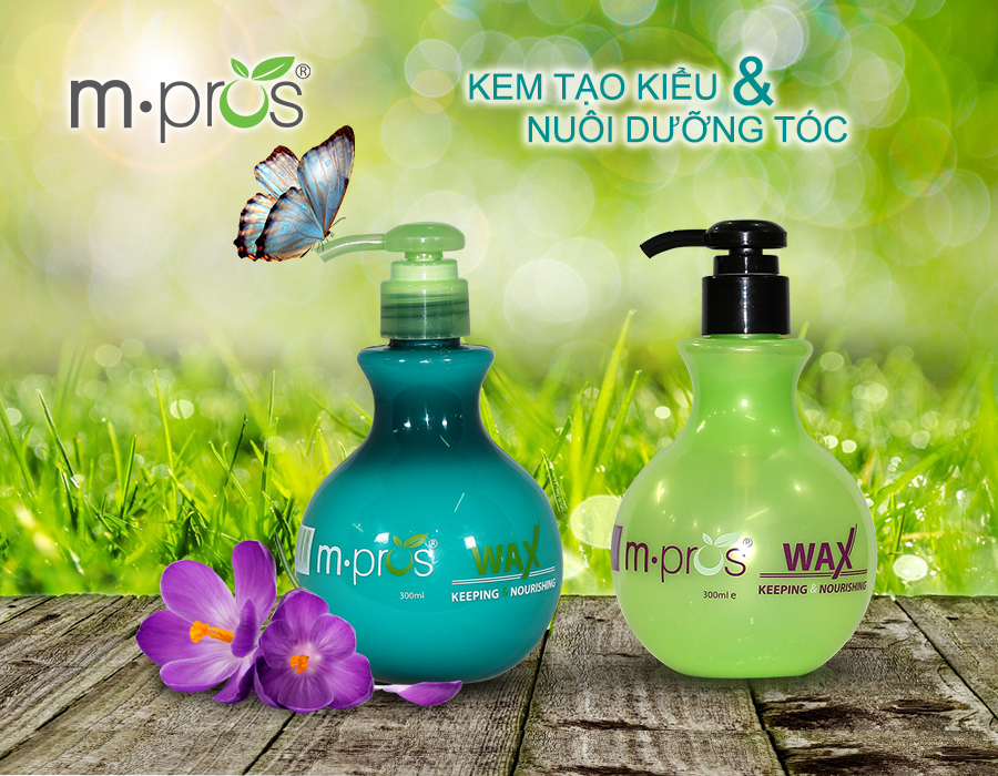 WAX DÂY TẠO NẾP & DƯỠNG BÓNG TÓC M.PROS 300ML [XANH ĐẬM]