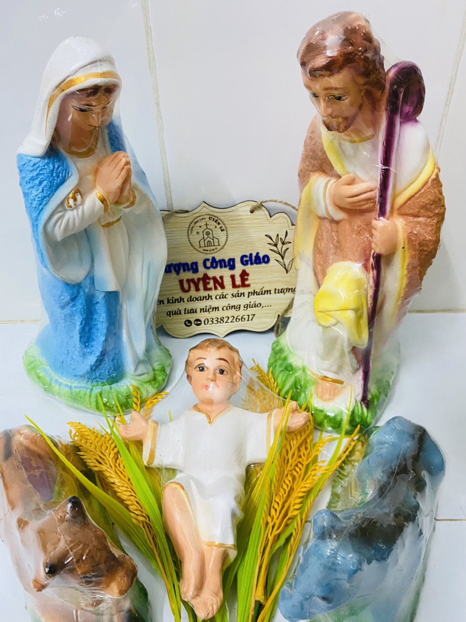 💥Giáng Sinh💥 Bộ Tượng Chúa Giáng Sinh thạch cao 30cm
