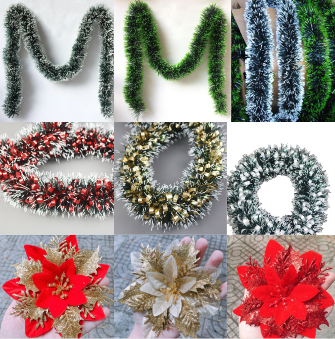 Dây đuôi chồn trang trí Noel - Dài 2m dày 9cm (nhiều mẫu đa dạng)
