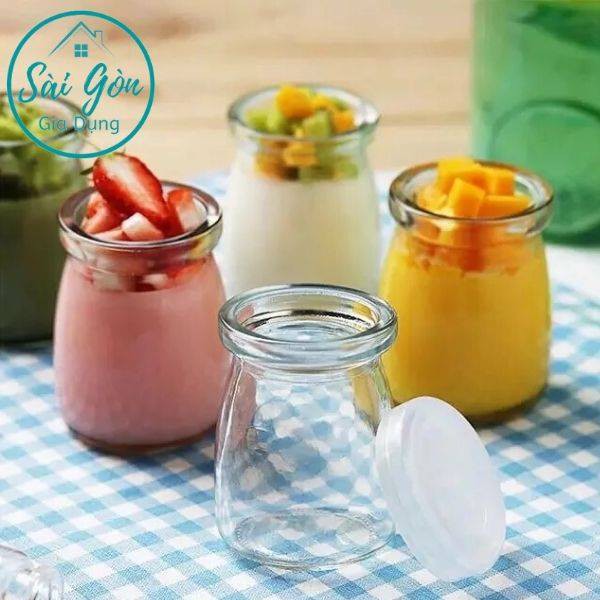 🍒 🍅 BỘ 12 HŨ THỦY TINH 100ML ĐỰNG YAOURT 🍅 🍒