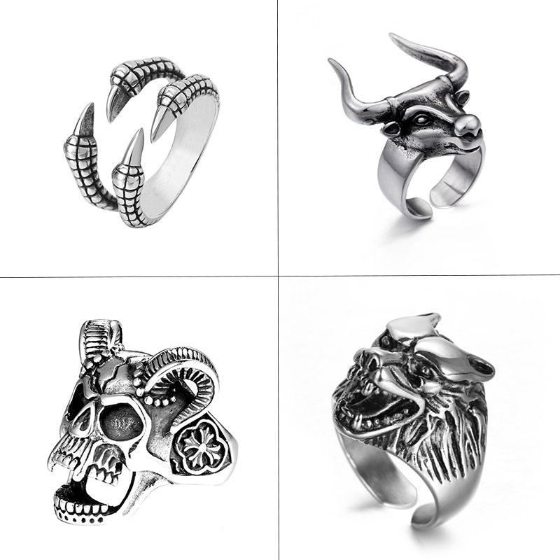 Nhẫn nam thần thú titanium cá tính, mạnh mẽ nhiều lựa chọn