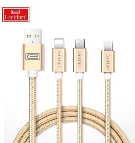 Cáp sạc BỌC DÙ 3IN1 Earldom IMC-028