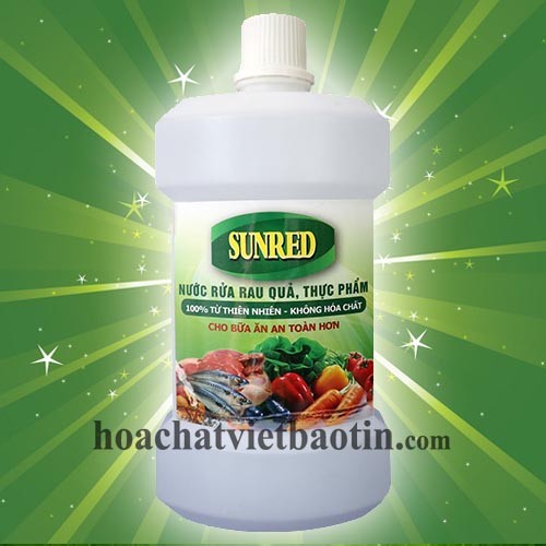 Combo 03 chai nước rửa rau quả, thực phẩm VBT Sunred (500ml)