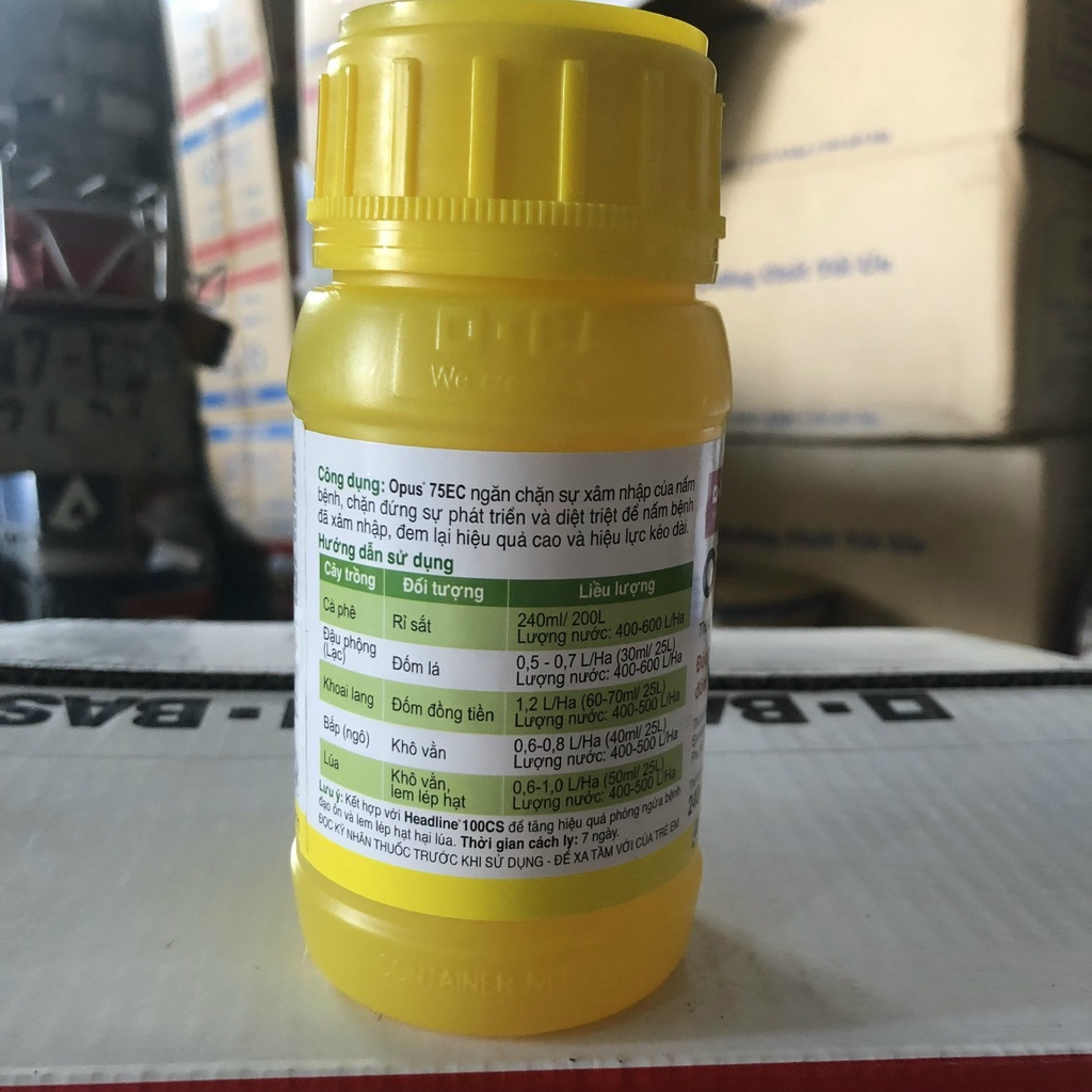 Opus 240mL ( hàng nhập khẩu từ BASF -  Đức) chế phẩm trừ thán thư, đốm  lá, rỉ sắt, lem lép hạt longf1