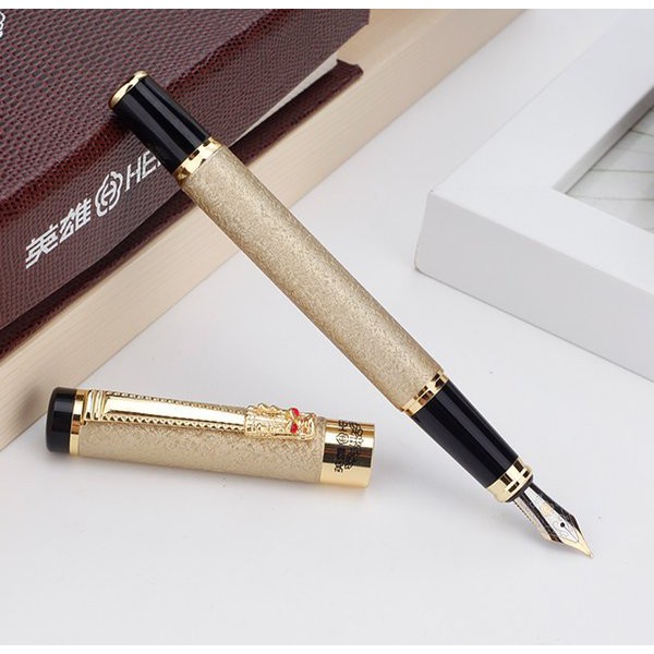 Bút Máy Hero Cao Cấp Ngòi Cong- Ngòi Thẳng Ký Tên - Viết Thư Pháp - Ký Họa 1 cây - TẶNG 1 NGÒI CONG VÀ 1 NGÒI THẲNG