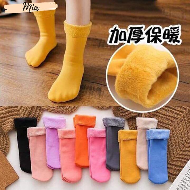 Vớ Tất Lót Lông Cừu Giữ Ấm Thu Đông