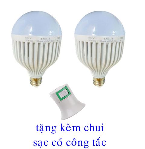 [HCM]Combo 02 Bóng đèn Led tích điện thông minh SmartCharge 15W + tặng chui e27 có công tắc