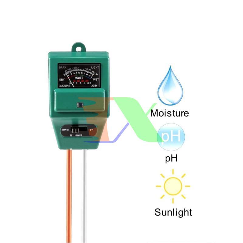 Máy đo PH cơ PH-3.1V, Dụng cụ đo độ PH đất 3 trong 1, Que thử PH, Độ ẩm, Ánh sáng (Vuông)