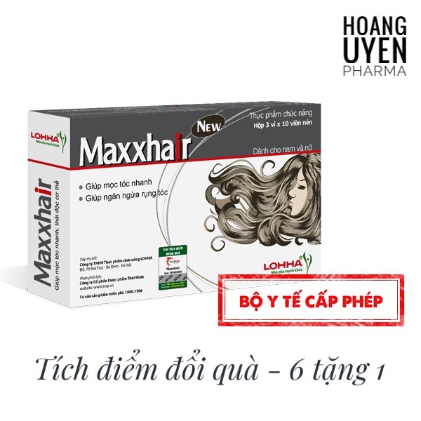 Maxxhair - hỗ trợ mọc tóc giảm rụng tóc Hộp 30 viên nhập khẩu