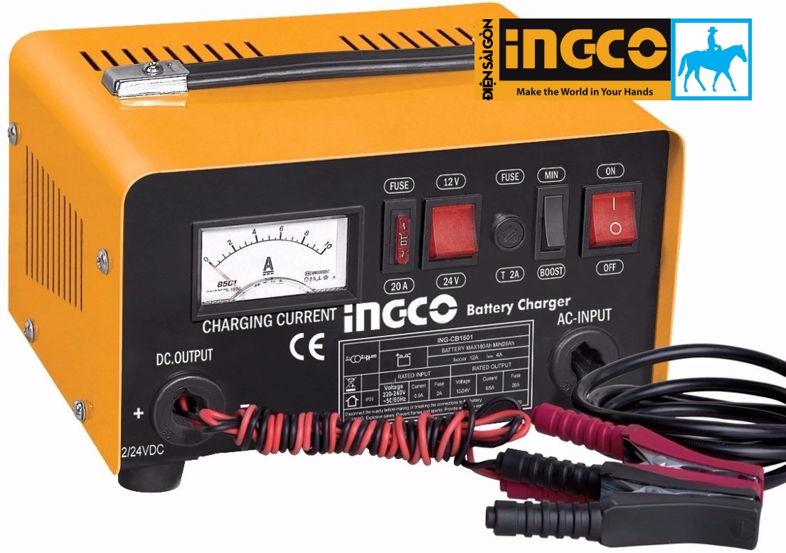 Máy sạc bình điện ắc qui 12V 24V INGCO TOTAL ING-CB1601