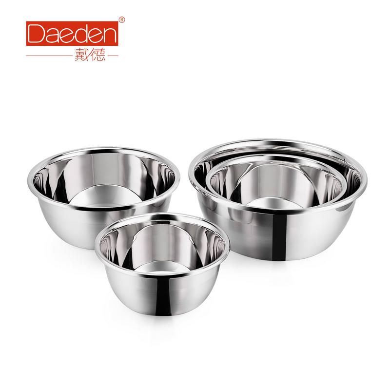 Đức Dade Chậu Inox Dày Bộ Bốn Chiếc Chậu Đa Năng Hình Tròn Chậu Rửa Bát Nhà Bếp Khay Trộn Bột Súp Trứng