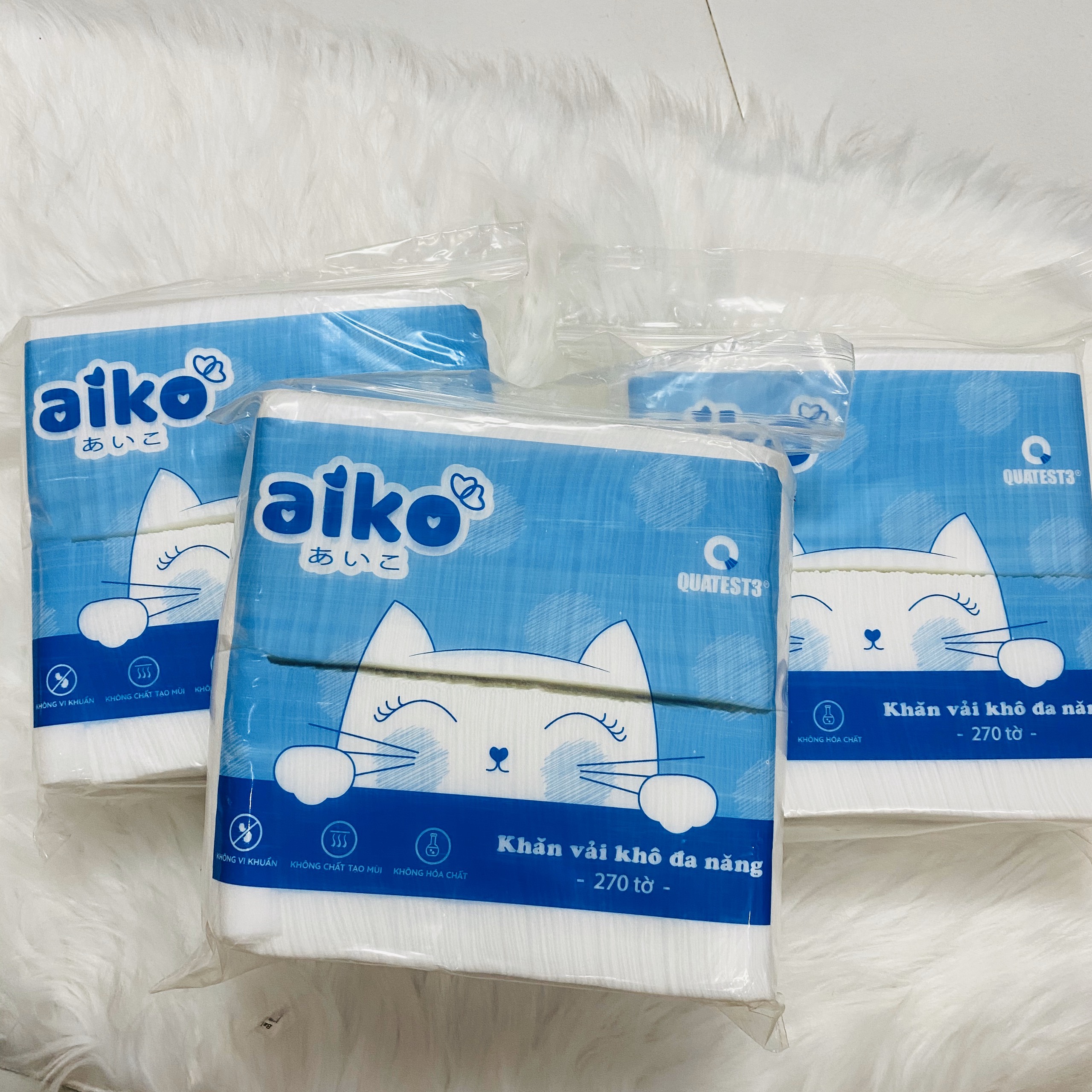[HCM]Khăn vải khô đa năng Aiko 270 tờ