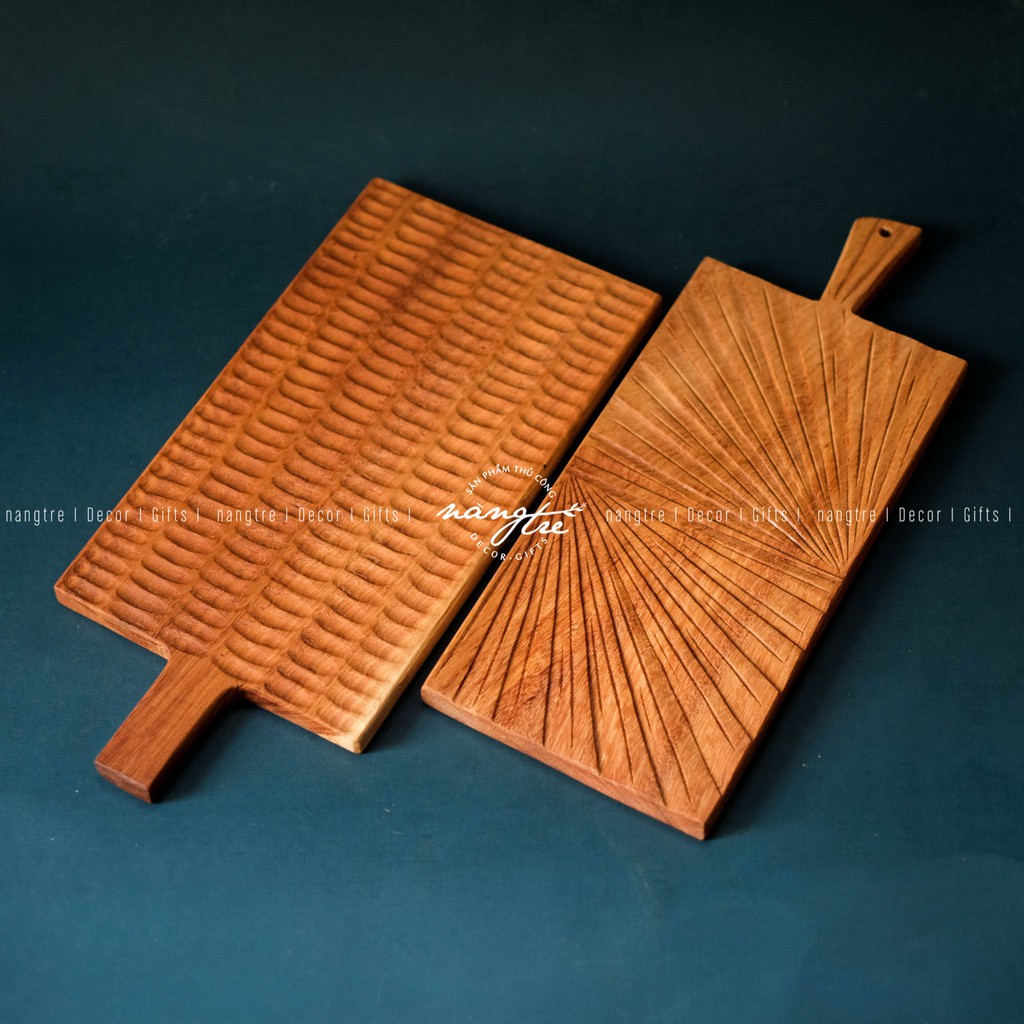 [HCM]Thớt gỗ đỏ tay cầm/ Thớt gỗ chạm khắc thủ công