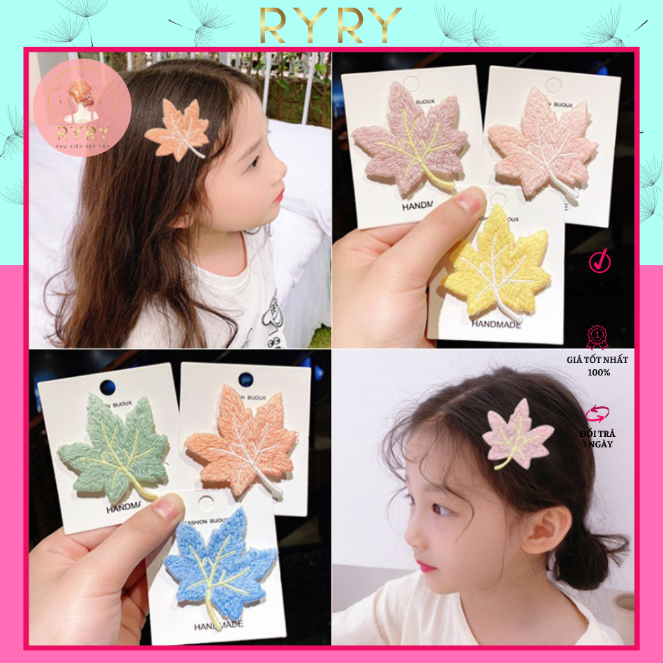 Kẹp Tóc Hình Chiếc Lá Hoa Hồng Xinh Xắn Cho Nữ