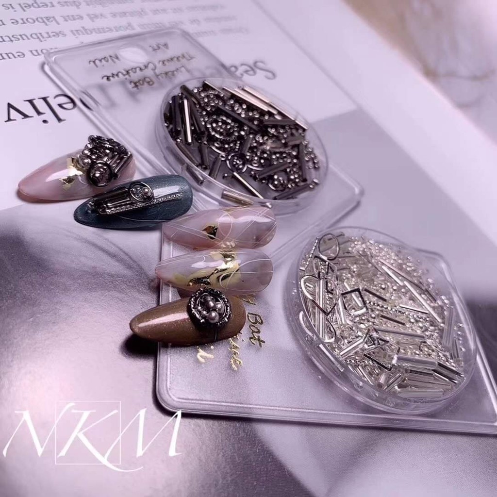 [HCM]Set 2 cặp charm ống - phụ kiện trang trí móng