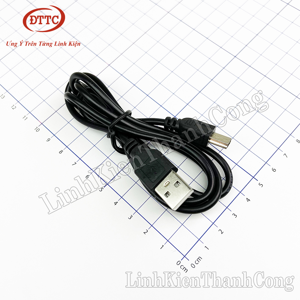 Cáp mini usb màu đen dài 1 mét