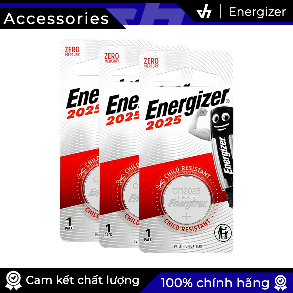 3 Pin Energizer 2025 3V - Pin nút áo pin cmos chính hãng Energizer