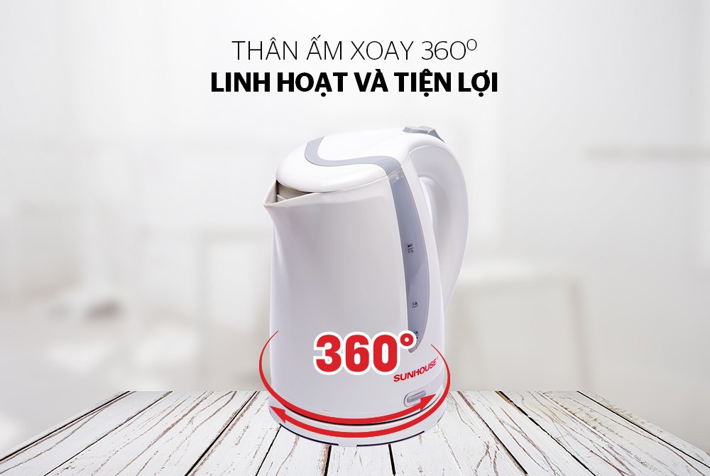 Ấm Đun Siêu Tốc Sunhouse SHD1300 1.7L Bảo Hành 12 Tháng