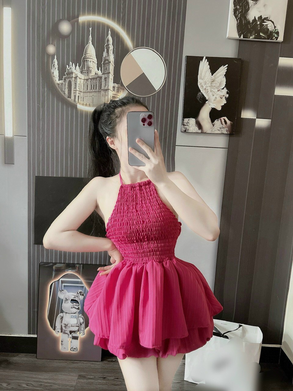 Sét yếm hở lưng quần bí