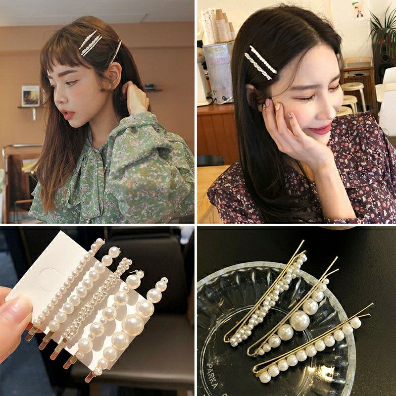 [HCM]Set 5 kẹp tóc mái đính ngọc