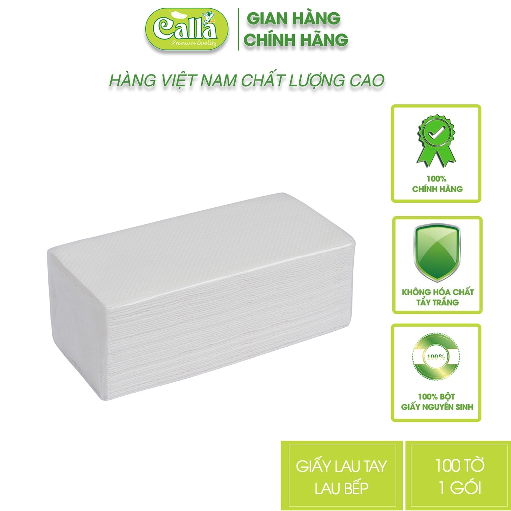 Giấy lau tay + bếp trắng 100 tờ siêu dày dai, không mủn, thấm dầu mỡ