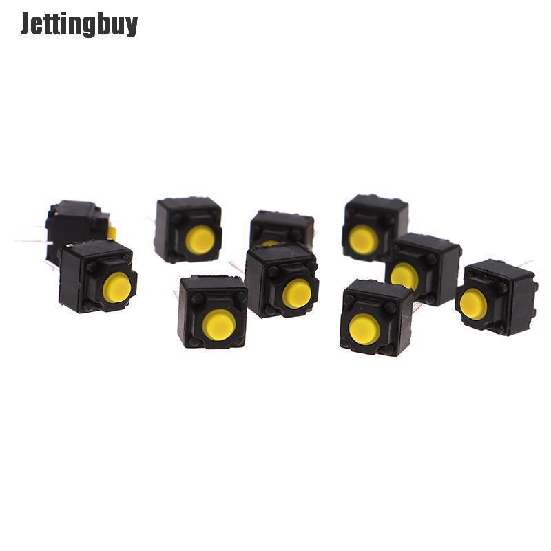 Jettingbuy 10 Cái Nút Tắt Tiếng 6*6*7.3Mm Công Tắc Nút Micro Chuột Im Lặng