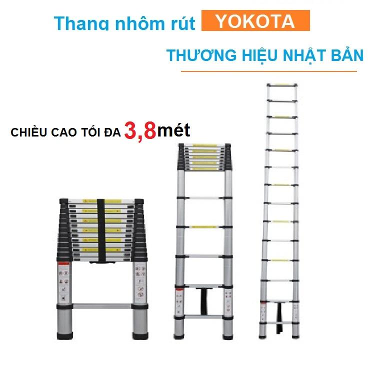 Thang nhôm rút gọn YOKOTA thương hiệu nhật bản 3,8 mét