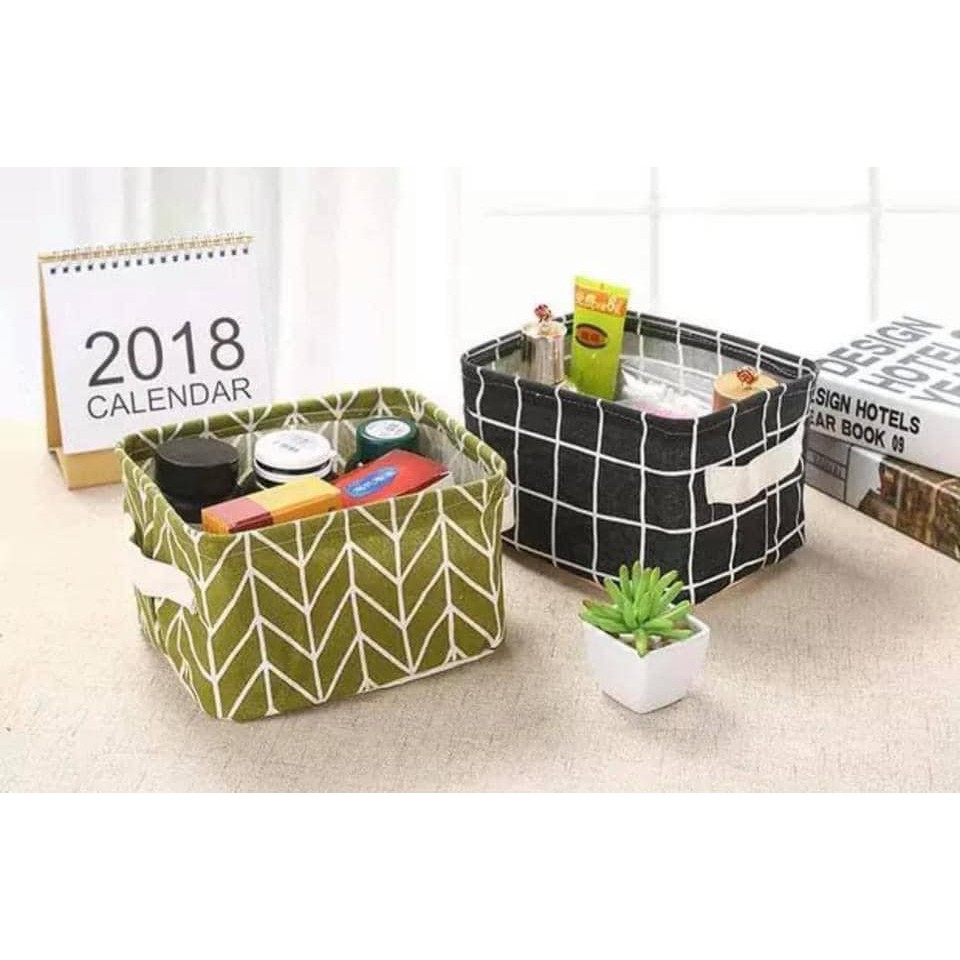 Giỏ hộp vải đựng đồ cá nhân đa năng mini gấp gọn .đtvm