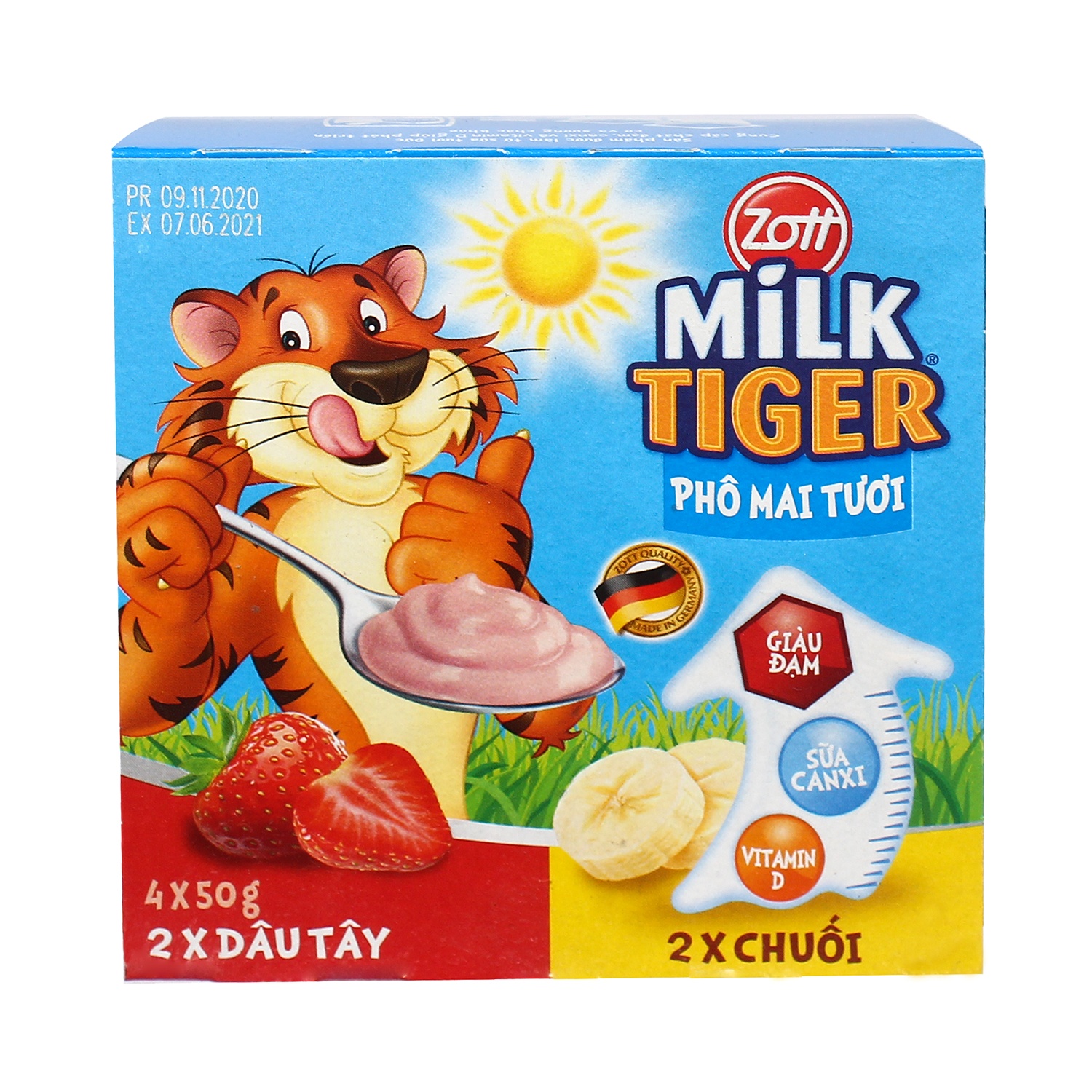 [Siêu thị WinMart] - ZOTT PM tươi Milk Tiger dâu chuối 50g*4