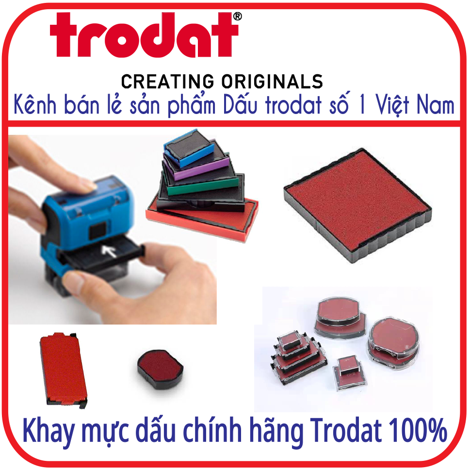 Khay mực dấu hãng Trodar (Dấu liền mực)