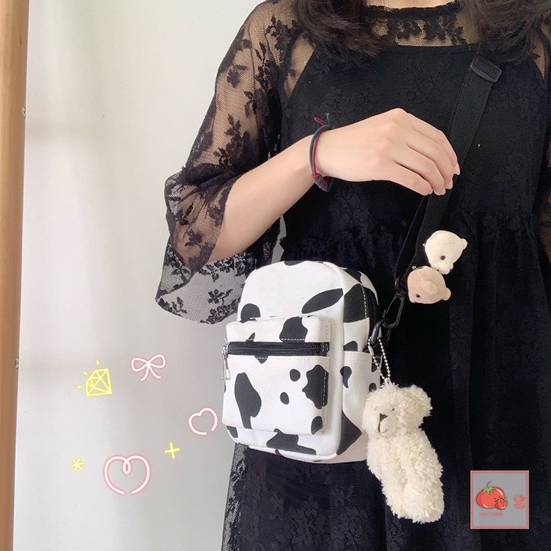 TÚI CHÉO VẢI - BÒ SỮA mini