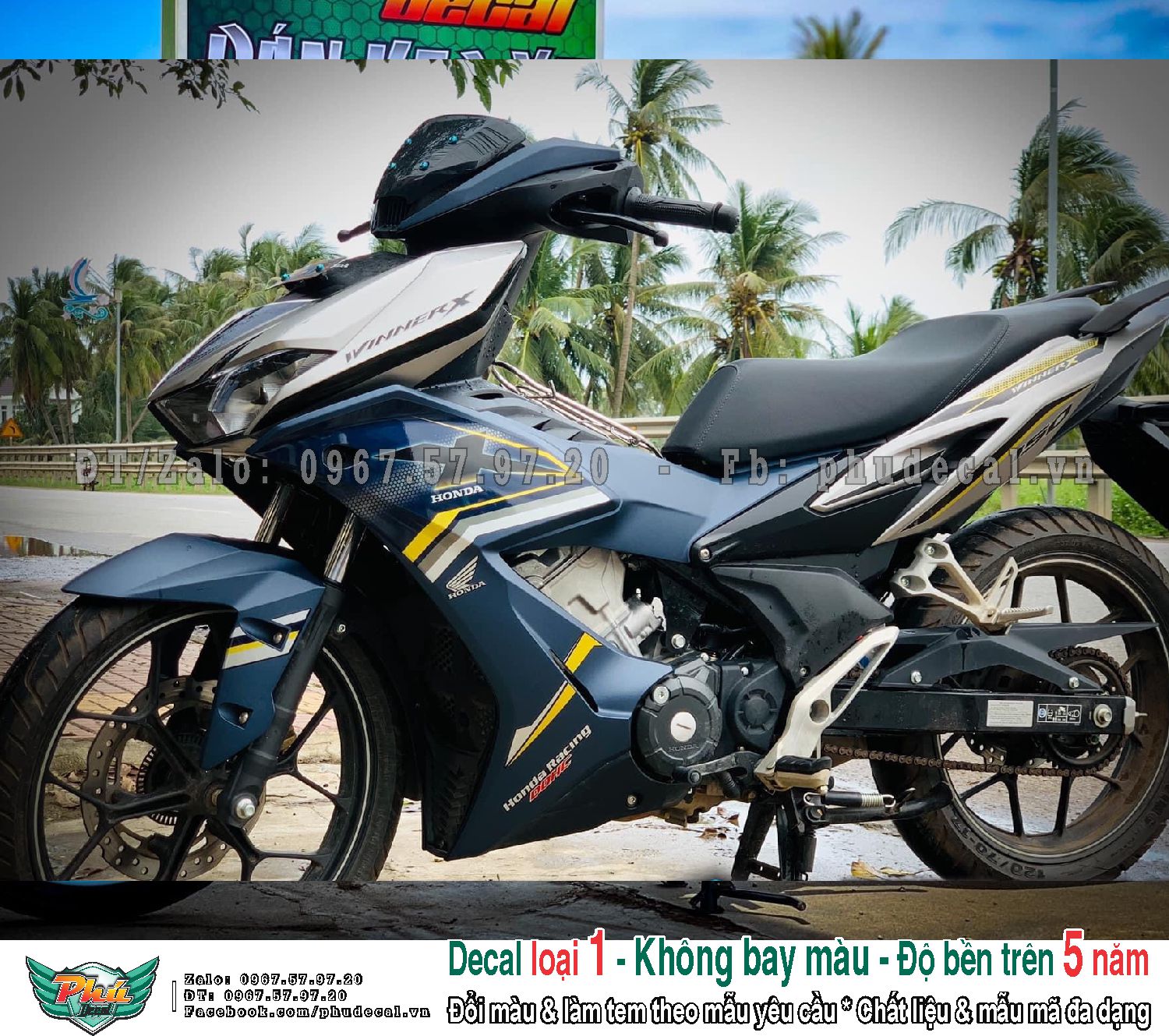 Tem rời Winner X Xanh bạc nhám