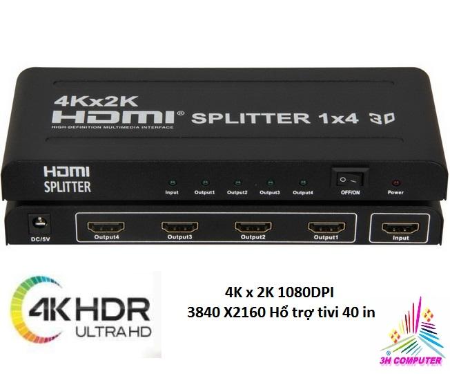 (HCM) Bộ chia HDMI 1 ra 4 hỗ trợ 4Kx2K mẫu mới băng thông