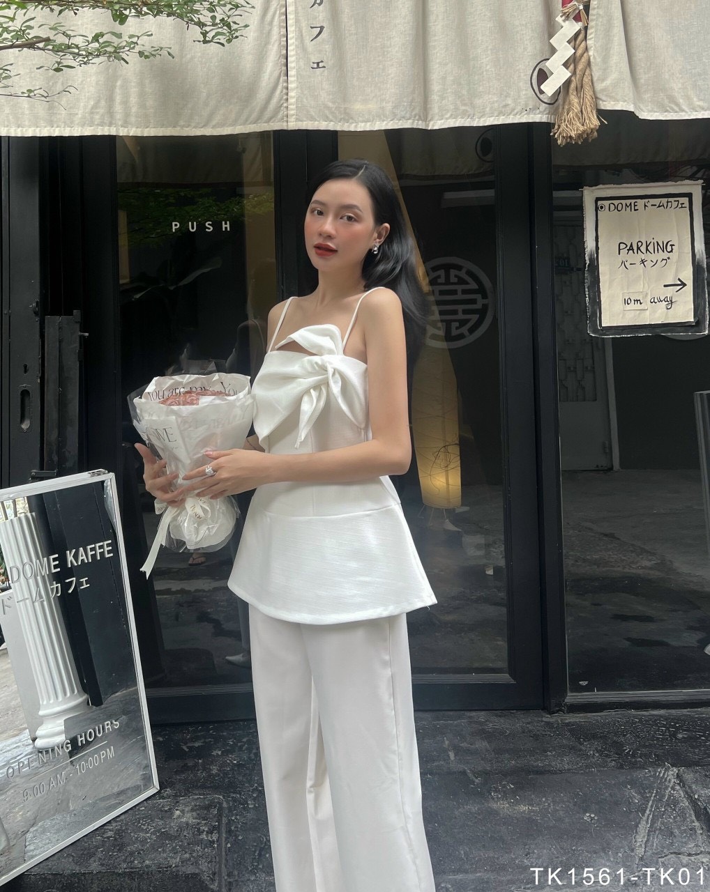 [Ảnh thật] Áp peplum 2 dây cột nơ cách điệu