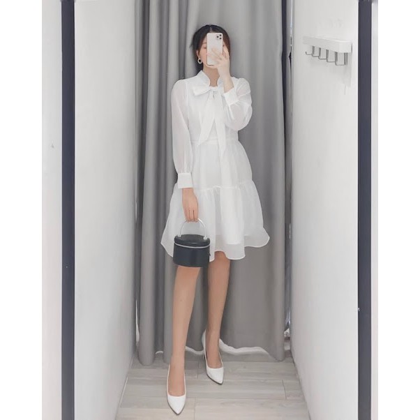 ĐẦM DỰ TIỆC BABYDOLL CỘT NƠ