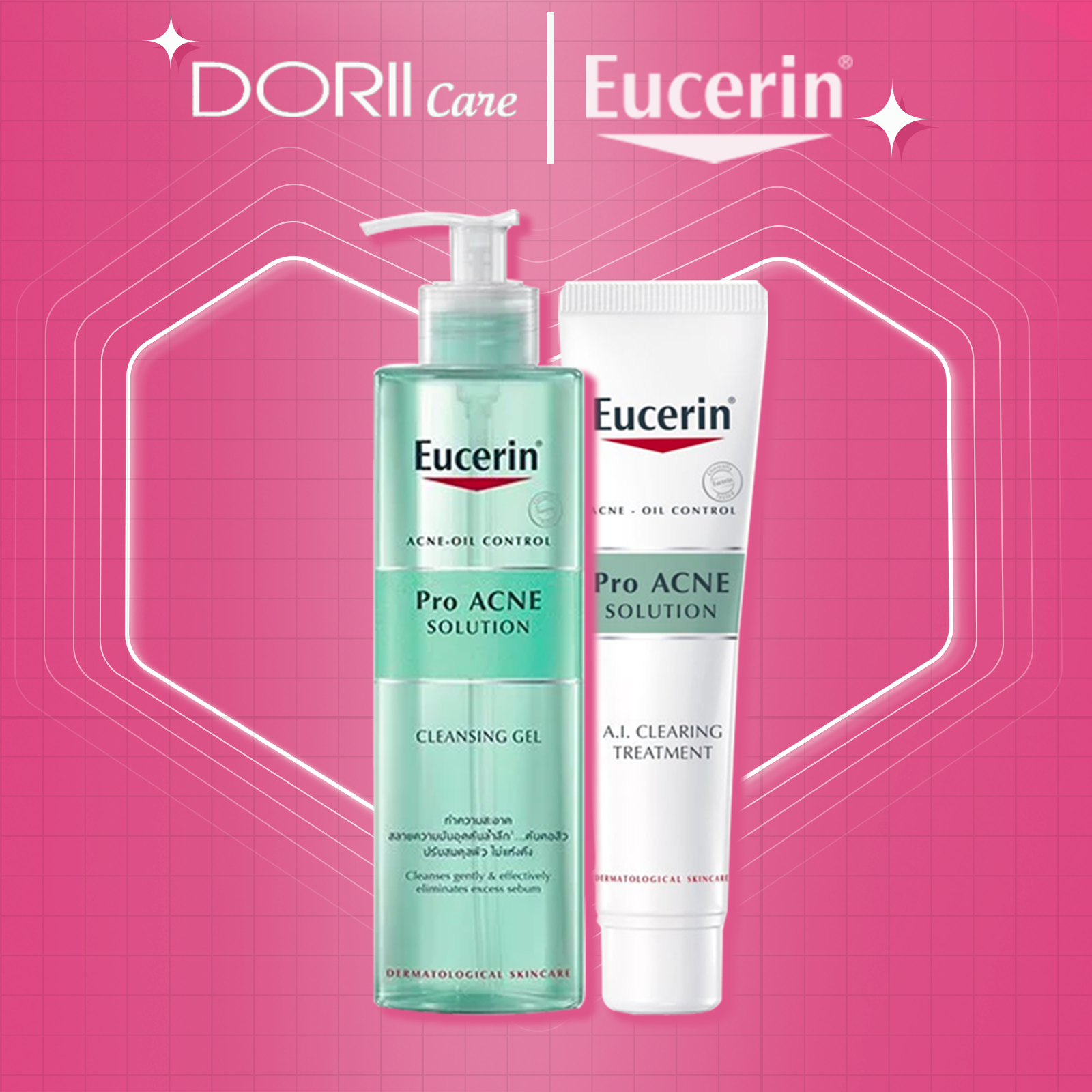 🎁 tinh chất dành cho da mụn eucerin pro acne solution ai clearing treatment tặng gel rửa mặt 200ml