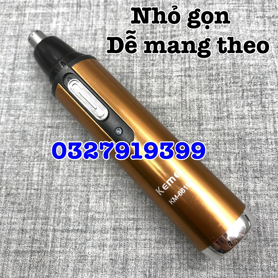 Kemei Máy Cắt Tỉa Lông Mũi 6619 Pin Sạc Tiện Lợi Dễ Sử Dụng Kích Thước Nhỏ Gọn Thời Gian Sử Dụng 3-4h Liên Tục