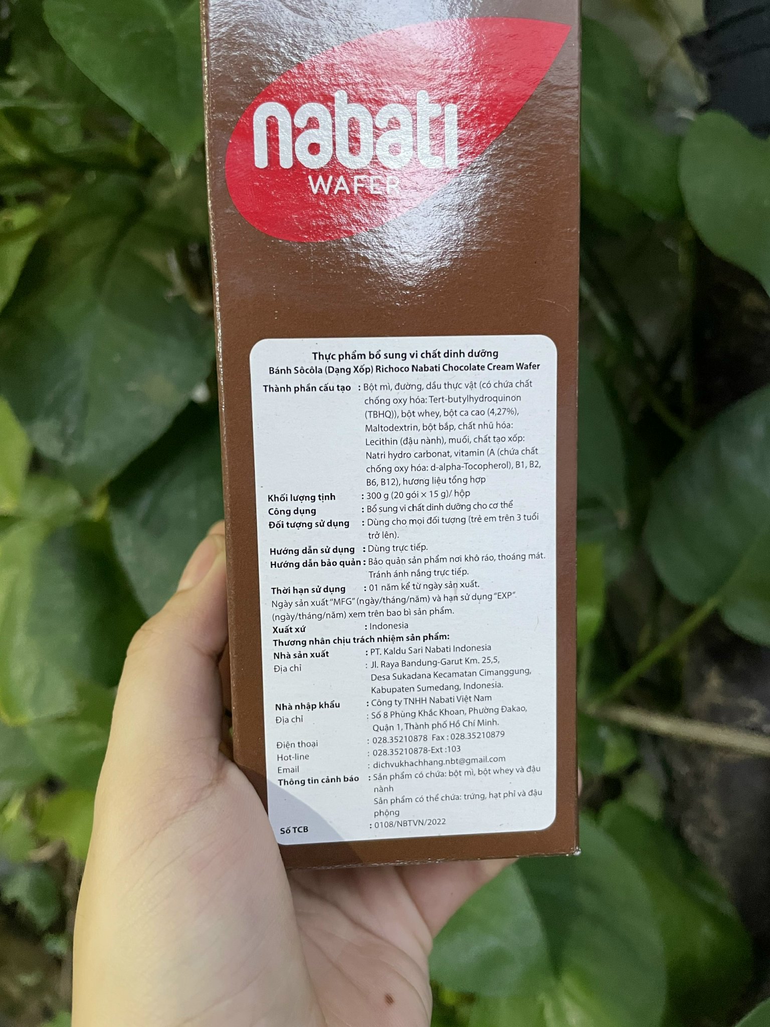 Bánh Sôcôla (Dạng Xốp) Richoco Nabati Chocolate Cream Wafer (Hộp 20 thanh x 15g)