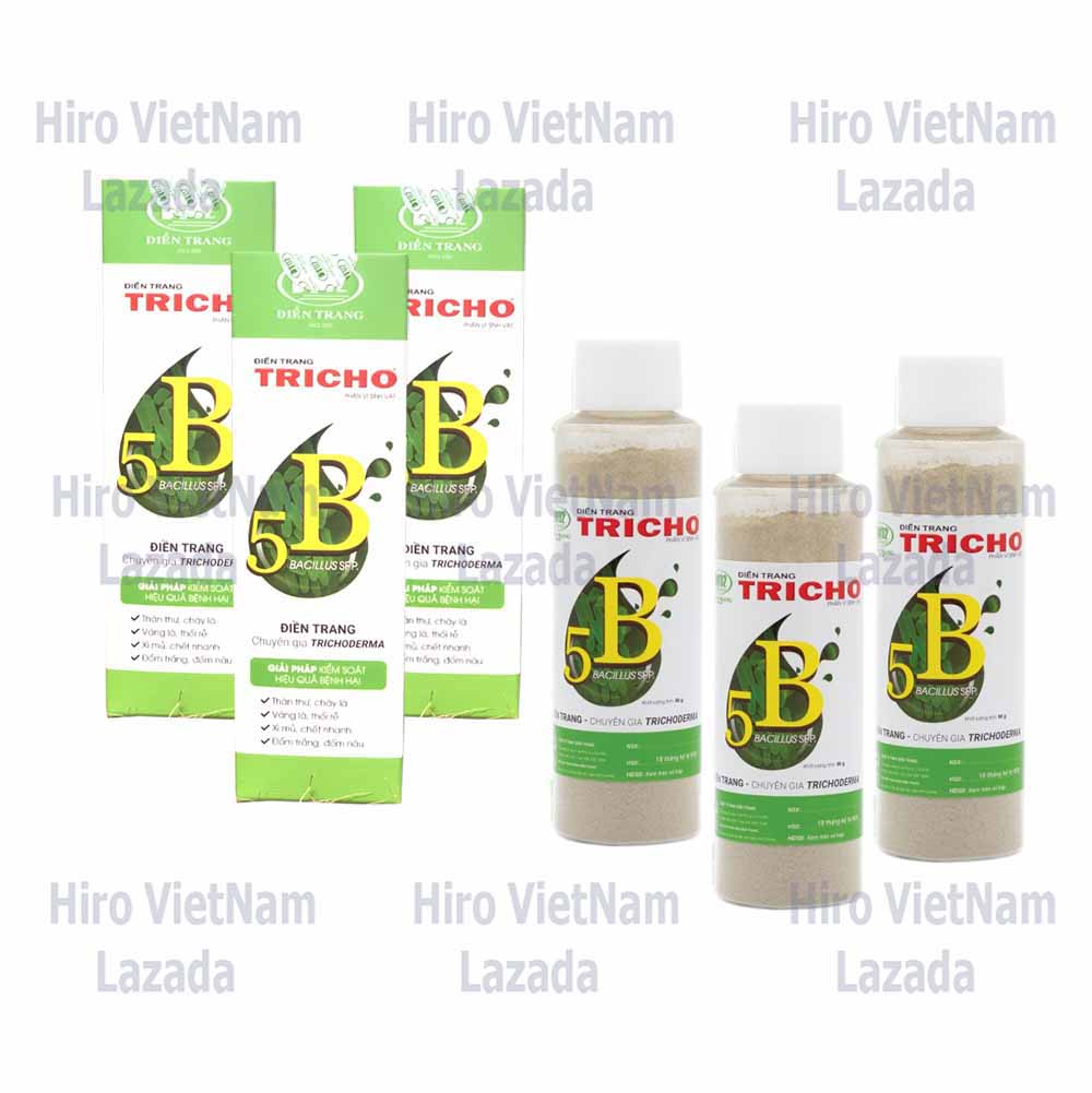Combo 3 Hộp Nấm Trichoderma Phòng Ngừa Nấm Bệnh TRICHO 5B (Chai 50g)