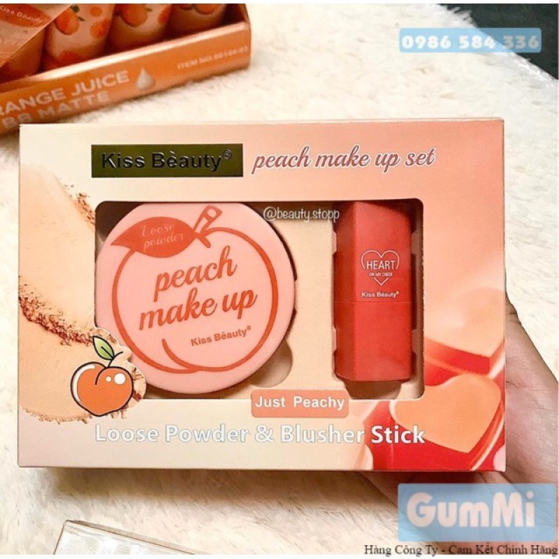[Sale-Chính Hãng] Bộ Trang Điểm 2In1 Peach Make Up Set Của Kiss Beauty NO:85131112019 nhập khẩu