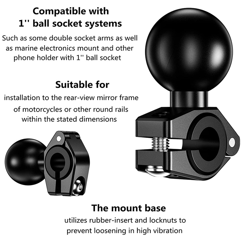 1 Inch Ball Head Navigation Mounting Bracket Rear View Mirror Frame Fixing Support for Ram Bracket/Phone Bracket
